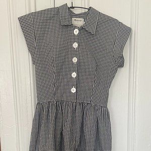 Madewell x Christy Dawn B&W Gingham XS Midi Dress